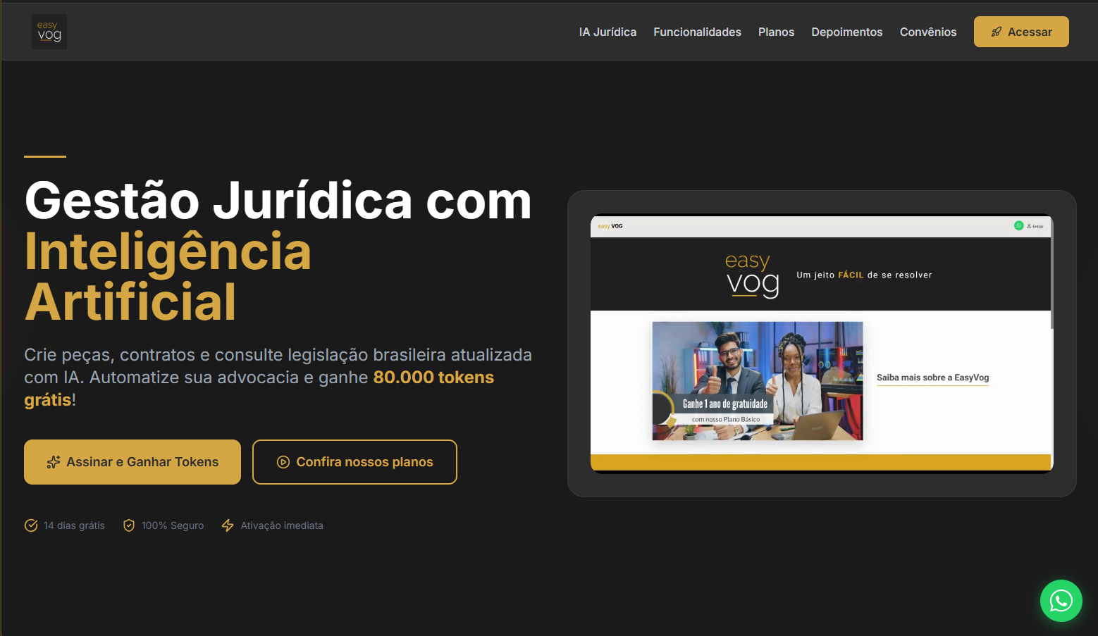 EasyVog Landing Page